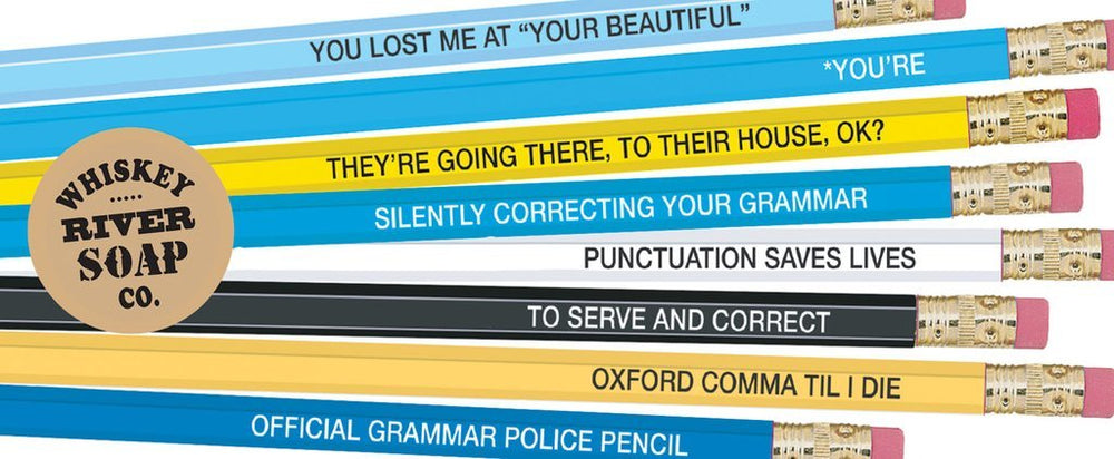 Whiskey River Soap Co. Office Goods Pencils for Grammar Police
